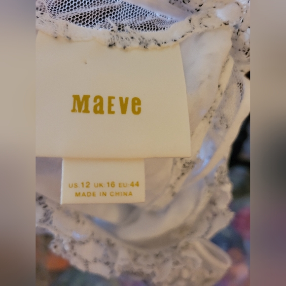 Anthropologie Maeve Macie Lace Top Floral Embroidered High Neck Tank, 12, EUC - Picture 12 of 15